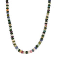 Multi Gemstones 150.00 ctw Necklace in Rhodium Over Sterling Silver 18 Inches - Sticky add to cart bar