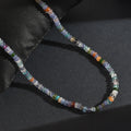 Multi Gemstone Beaded 60.00 ctw Necklace in Rhodium Over Sterling Silver 18-20 Inhces - Sticky add to cart bar