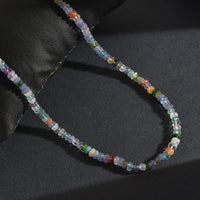 Multi Gemstone Beaded 60.00 ctw Necklace in Rhodium Over Sterling Silver 18-20 Inhces