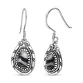D'Joy Artisan Crafted White Buffalo 2.90 ctw Howdy Earrings in Black Oxidied Sterling Silver - Sticky add to cart bar