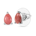 D'Joy Oregon Peach Opal 1.10 ctw Solitaire Stud Earrings in Rhodium OverSterling Silver - Sticky add to cart bar
