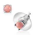 D'Joy Oregon Peach Opa 0.40 ctw Solitaire Stud Earrings in Rhodium OverSterling Silver - Sticky add to cart bar