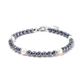 Freshwater Pearl and Terahertz 30.00 ctw Anklet in Stainless Steel (9.5-11.5In) - Sticky add to cart bar