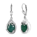 D'Joy Verde Onyx 10.00 ctw Dragon Lever Back Earrings in Rhodium Over Sterling Silver - Sticky add to cart bar