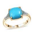 Certified & Appraised Luxoro AAA Sleeping Beauty Turquoise, AAAA Paraiba Tourmaline and Diamond E-F I2 3.17 ctw Ring in 10K Yellow Gold (Size 10.0) (Del. in 10-12 Days) - Sticky add to cart bar