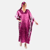 Winlar Mint Floral Long Satin Kaftan - One Size Fits Most