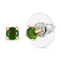Chrome Diopside 0.50 ctw Solitaire Stud Earrings in 18K Vermeil Yellow Gold Over Sterling Silver - Sticky add to cart bar