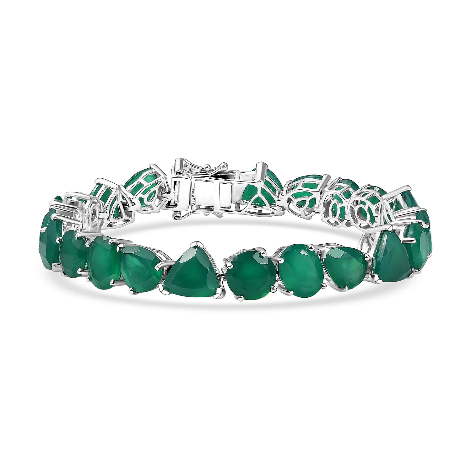 Karis Verde Onyx 41.00 ctw Tennis Bracelet in Platinum Bond (7.25 In)
