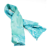 Winlar Mint Floral Satin Scarf