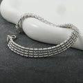 Italian Multi Beaded Chain Bracelet in Rhodium Over Sterling Silver (7.00 In) 10.3 Grams - Sticky add to cart bar