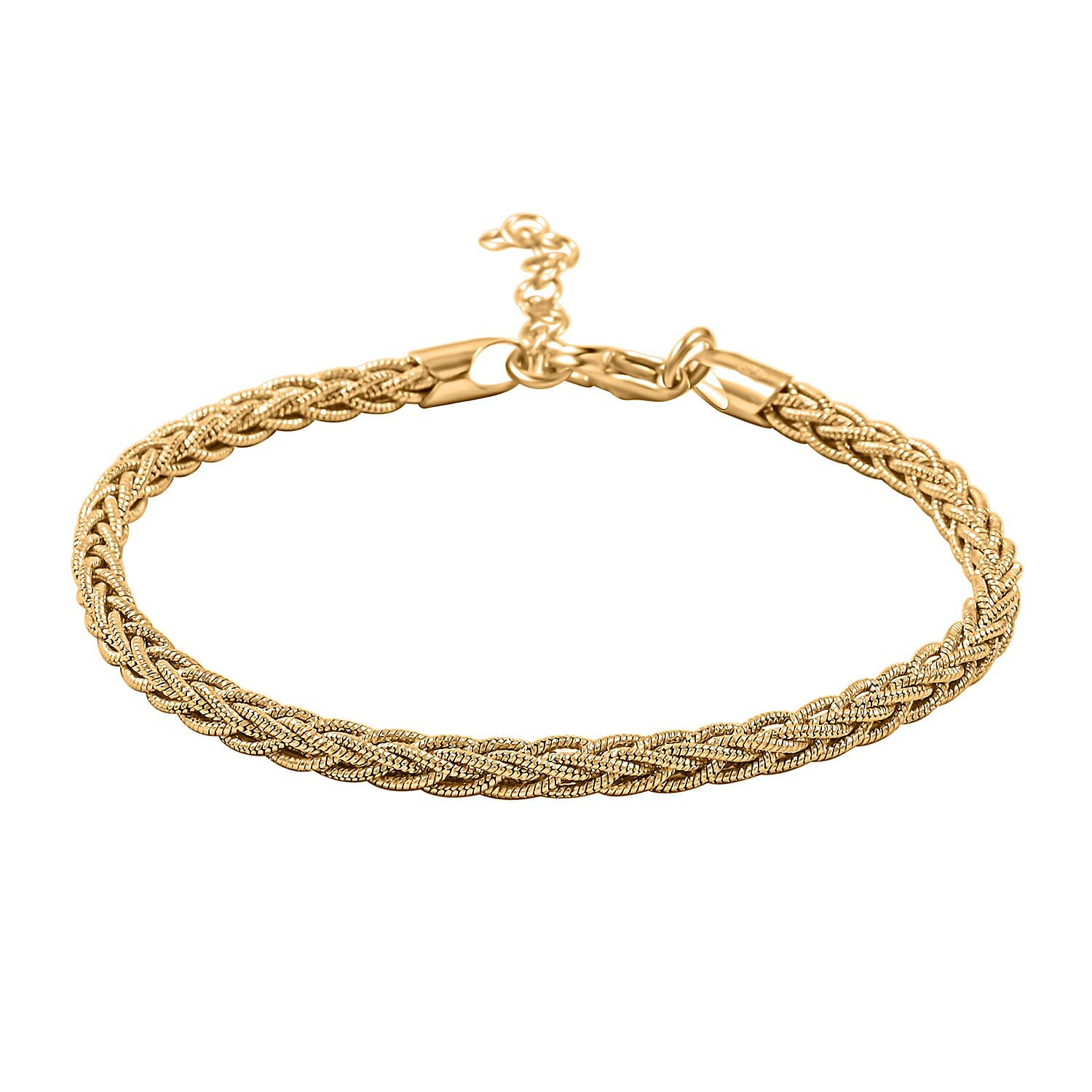 14K YG Over Sterling Silver Bismark Chain Bracelet (7.00 In) (7.9 g)