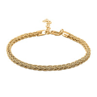 14K YG Over Sterling Silver Bismark Chain Bracelet (7.00 In) (7.9 g)