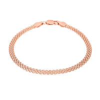 Italian Bismark Chain Bracelet in 14K Rose Gold Over Sterling Silver (7.50 In) 3.50 Grams