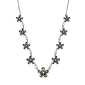 D'Joy Premium Malagasy Pine Apatite and White Zircon 11.35 ctw Floral Canopy Necklace in Rhodium Over Sterling Silver 18 Inches - Sticky add to cart bar