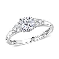 D'Joy Lab Created White Sapphire Ring Sterling Silver (Size 10.0) 1.25 ctw