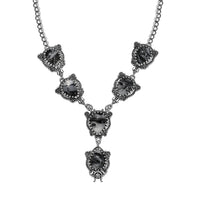 D'Joy Artisan Crafted White Buffalo 24.65 ctw  Native American and Southwest Necklace in Black Oxidized Sterling Silver 18-20 Inches