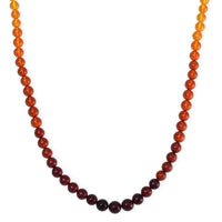 Multi Amber Beaded Necklace in 14K Yellow Gold Over Sterling Silver 20 Inches