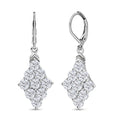 Karis Lab Created White Sapphire 5.65 ctw Radiance Cluster Earrings in Platinum Bond - Sticky add to cart bar