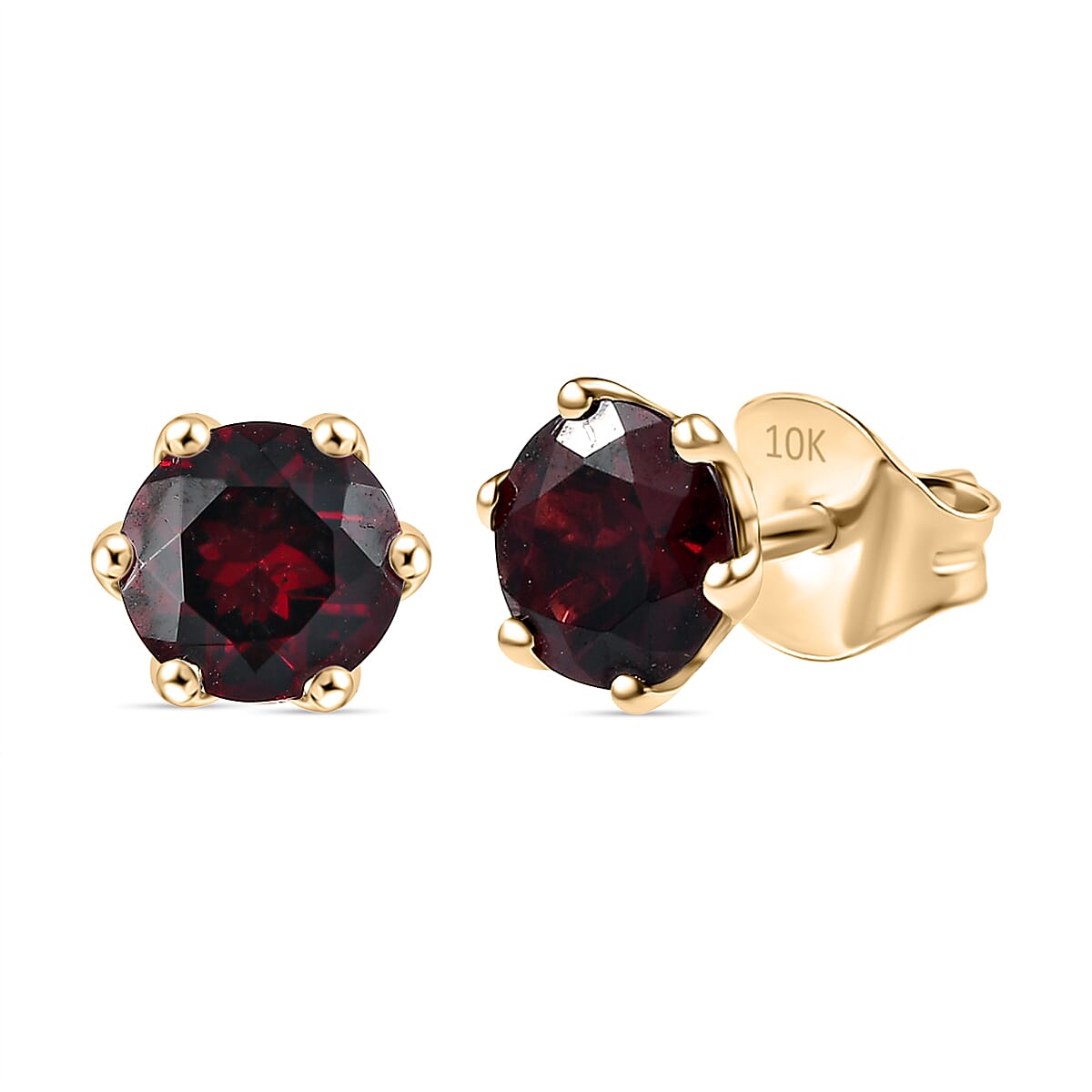 Luxoro AAA Anthill Garnet 2.00 ctw Solitaire Stud Earrings in 10K Yellow Gold