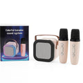Mini Bluetooth Karaoke Speaker with Colorful LED lights and 2pc Wireless Microphone - White - Sticky add to cart bar