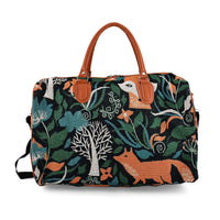 La Marey Multi Color Fox Print Polyester Duffel Bag