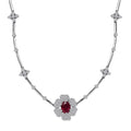 GP Italian Garden Collection Premium Niassa Ruby and White Zircon 6.65 ctw Necklace in Rhodium Over Sterling Silver 18 Inches - Sticky add to cart bar