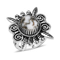 D'Joy Artisan Crafted White Buffalo 4.70 ctw Fancy Ring in Black Oxidized Sterling Silver (Size 10.0) - Sticky add to cart bar