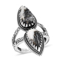 Artisan Crafted White Buffalo 6.00 ctw Fancy Ring in Black Oxidized Sterling Silver (Size 10.0) - Sticky add to cart bar