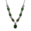 D'Joy Chrome Diopside and Orissa Rhodolite Garnet 4.20 ctw Butterfly Necklace in Rhodium Over Sterling Silver 18 Inches - Sticky add to cart bar