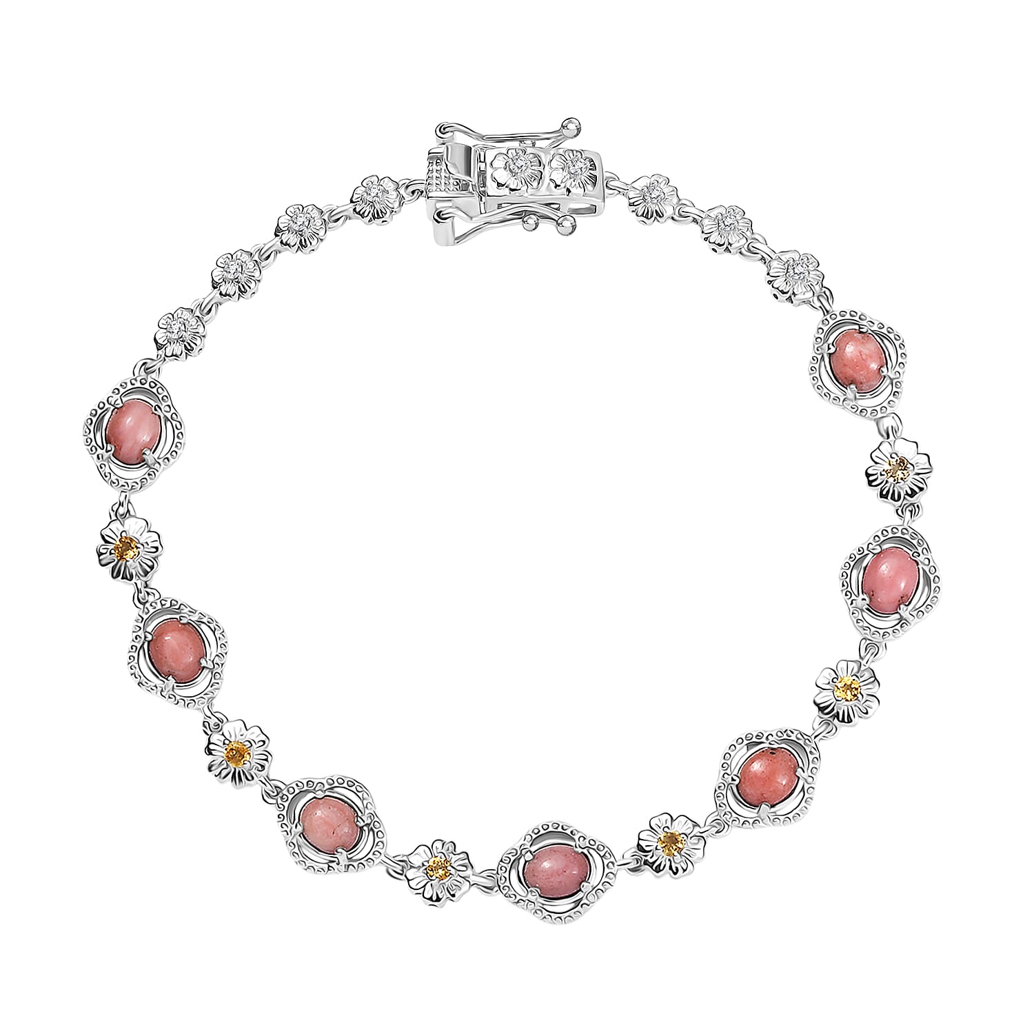 Epic Deal Karis Oregon Peach Opal and Multi Gemstone 2.25 ctw Bracelet (7.25 In)
