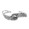 D'Joy Artisan Crafted White Buffalo 10.20 ctw Southwest Cuff Bracelet in Black Oxidized Sterling Silver (7.25 In) - Sticky add to cart bar