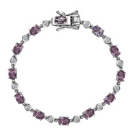 Premium Tanzanian Lavender Spinel, Luxuriant Lab Grown Diamond (G-H, SI) (0.58 cts) Bracelet in Rhodium Over Sterling Silver (6.50 In) 7.80 ctw