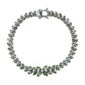 Premium Malagasy Pine Apatite and White Zircon 10.65 ctw Bracelet in Rhodium OverSterling Silver (7.25 In) - Sticky add to cart bar