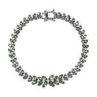 Premium Malagasy Pine Apatite and White Zircon 10.65 ctw Bracelet in Rhodium OverSterling Silver (7.25 In)