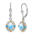 D'Joy Premium Larimar and Malgache Neon Apatite 2.15 ctw Filigree Earrings in 18K Vermeil YG and Rhodium Over Sterling Silver - Sticky add to cart bar