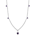 D'Joy African Amethyst 3.25 ctw Heart Necklace in Rhodium Over Sterling Silver 18 Inches - Sticky add to cart bar