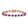 Karis African Amethyst Fancy Bracelet in 18K RG Plated (6.50 In) 8.60 ctw - Sticky add to cart bar
