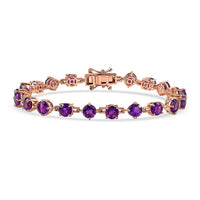 Karis African Amethyst Fancy Bracelet in 18K RG Plated (6.50 In) 8.60 ctw