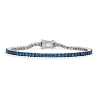 Venice Blue Diamond I1-I2 1.00 ctw Bracelet in Rhodium Over Sterling Silver (6.50 In)