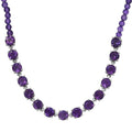 Karis African Amethyst 27.35 ctw Classic Minimalist Necklace in Platinum Bond 18 Inches - Sticky add to cart bar