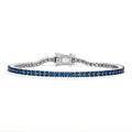 Luxuriant Lab Grown Blue Diamond SI 3.00 ctw Bracelet in Rhodium Over Sterling Silver (6.50 In) - Sticky add to cart bar