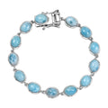 Premium Larimar 20.90 ctw Bracelet in Rhodium Over Sterling Silver (6.50 In) - Sticky add to cart bar