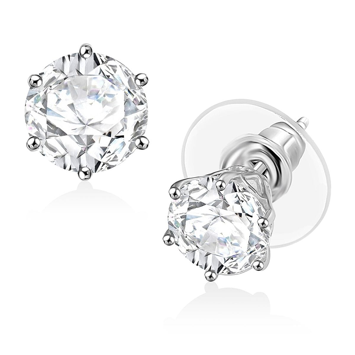 D'Joy Golconda Topaz 4.50 ctw Star Brilliance Stud Earrings in Platinum Over Sterling Silver
