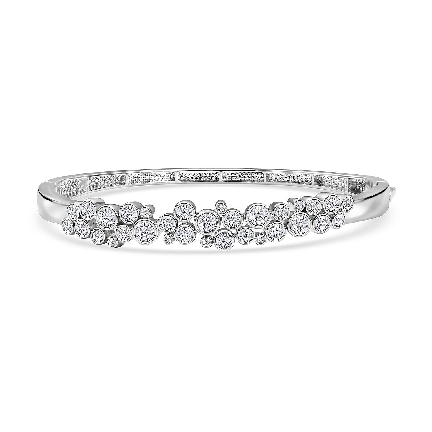 Karis Golconda Topaz 3.70 ctw Bangle Bracelet in Platinum Bond (7.25 In)