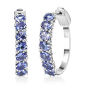 D'Joy Tanzanite and White Zircon 2.70 ctw Celestial Symphony Earrings in Rhodium Over Sterling Silver - Sticky add to cart bar