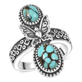 Artisan Crafted Blue Moon Turquoise 2.30 ctw Ring in Black Oxidized Sterling Silver (Size 10.0) - Sticky add to cart bar