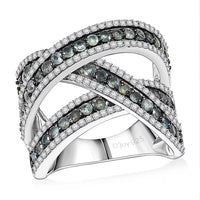 D'Joy Narsipatnam Alexandrite, White Zirco  Ring in Rhodium Over Sterling Silver (Size 10.0) 3.00 ctw