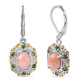 Karis Oregon Peach Opal and Chrome Diopside 2.00 ctw Floral Earrings In 18K YG Plated and Platinum Bond - Sticky add to cart bar