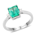 Certified & Appraised Rhapsody AAAA Boyaca Colombian Emerald and E-F VS Diamond 1.70 ctw Ring in 950 Platinum 4.65 Grams - Sticky add to cart bar