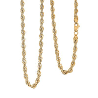 3.8mm Shinny Rope Chain Necklace in 10K Yellow Gold 6.7 Grams 22 Inches